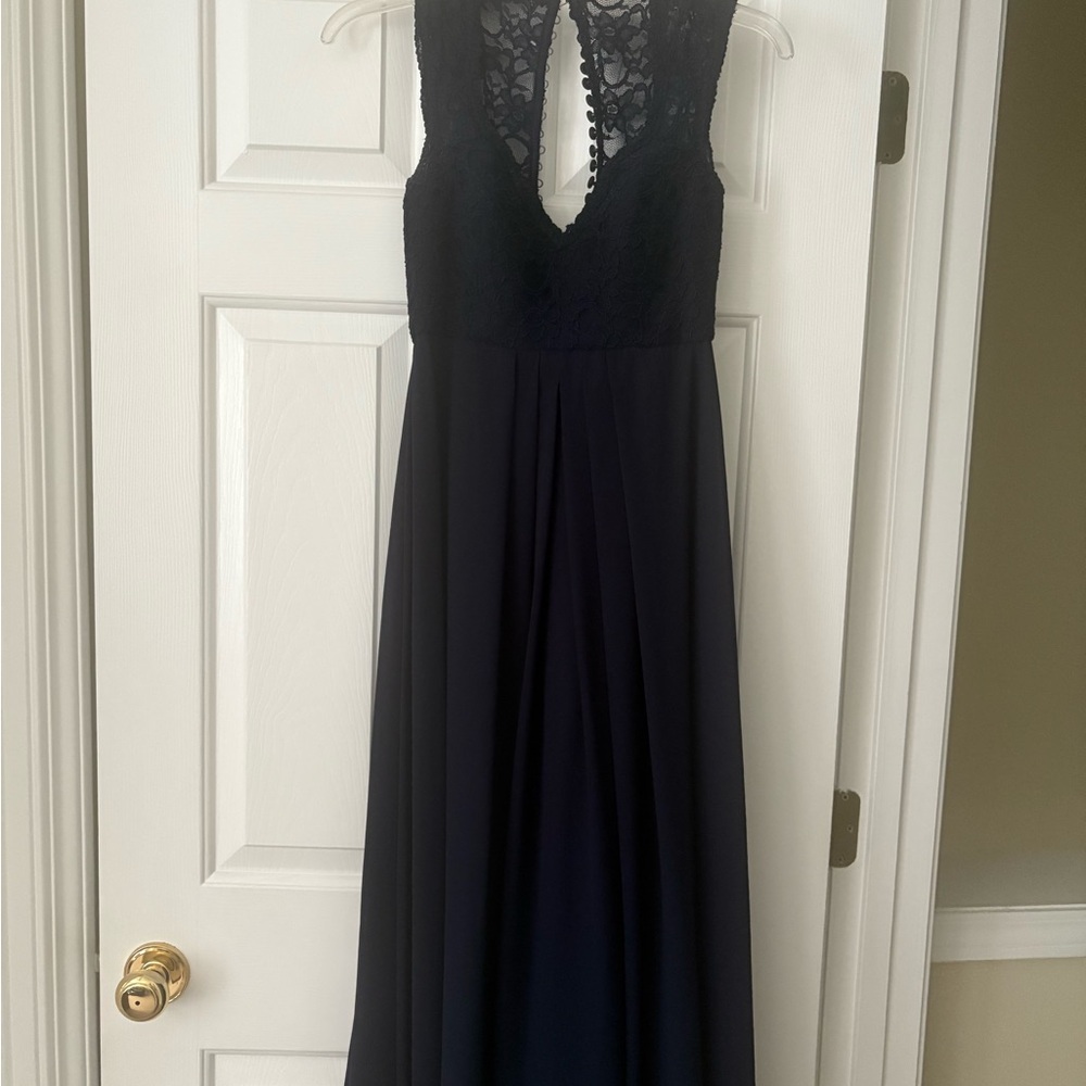 Elegant Navy Lace Dress